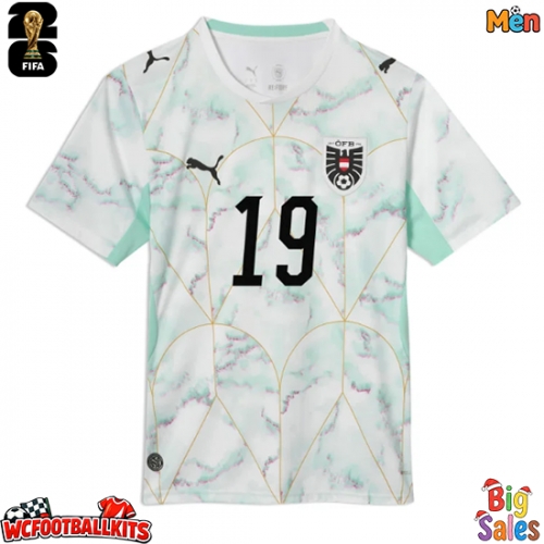 Austria Christoph Baumgartner #19 Replica Away Stadium Shirt World Cup 2026 Short Sleeve